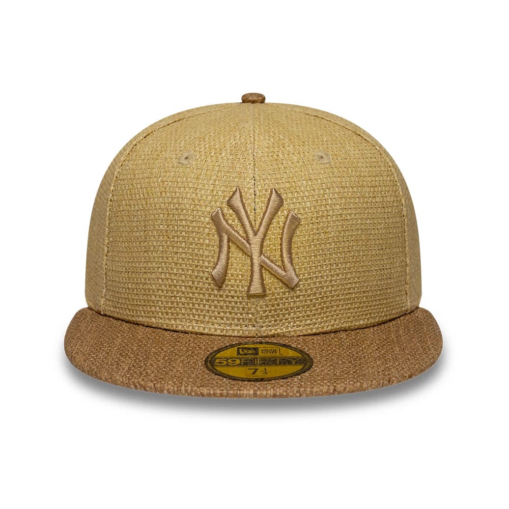 New York Yankees MLB Straw Beige 59FIFTY Fitted Cap-zelvios