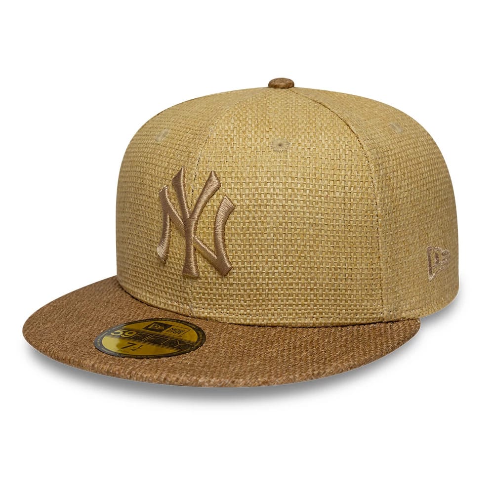 New York Yankees MLB Straw Beige 59FIFTY Fitted Cap-zelvios