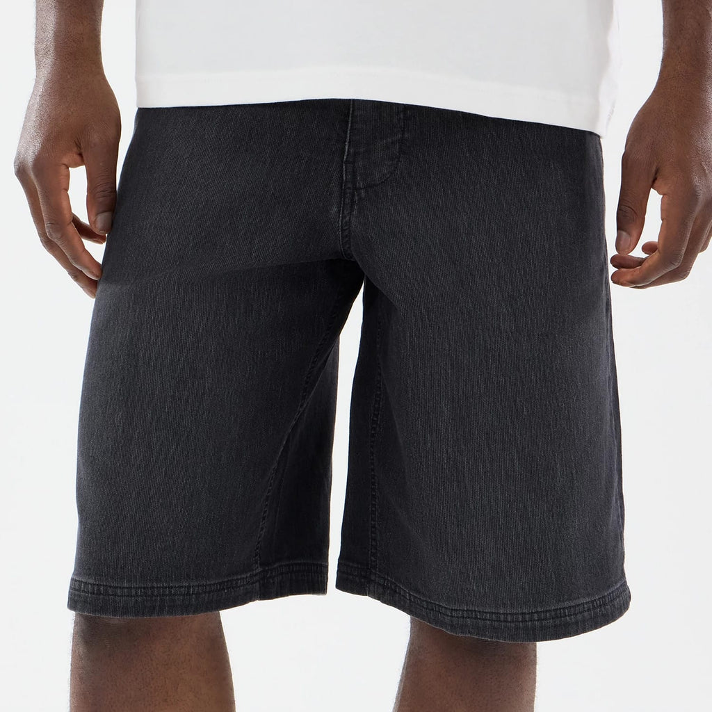 New Era Washed Black Bermuda Shorts-zelvios