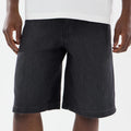 New Era Washed Black Bermuda Shorts-zelvios