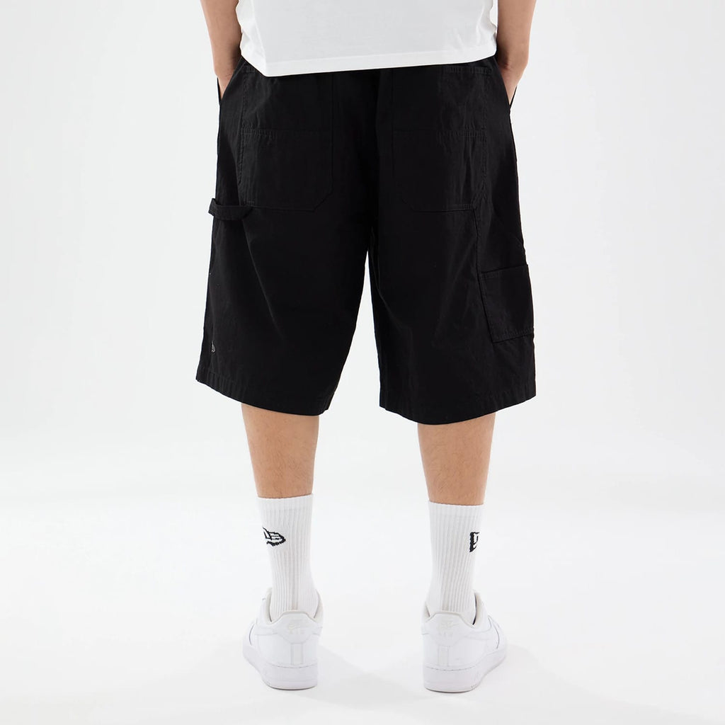 New Era Canvas Black Bermuda Shorts-zelvios