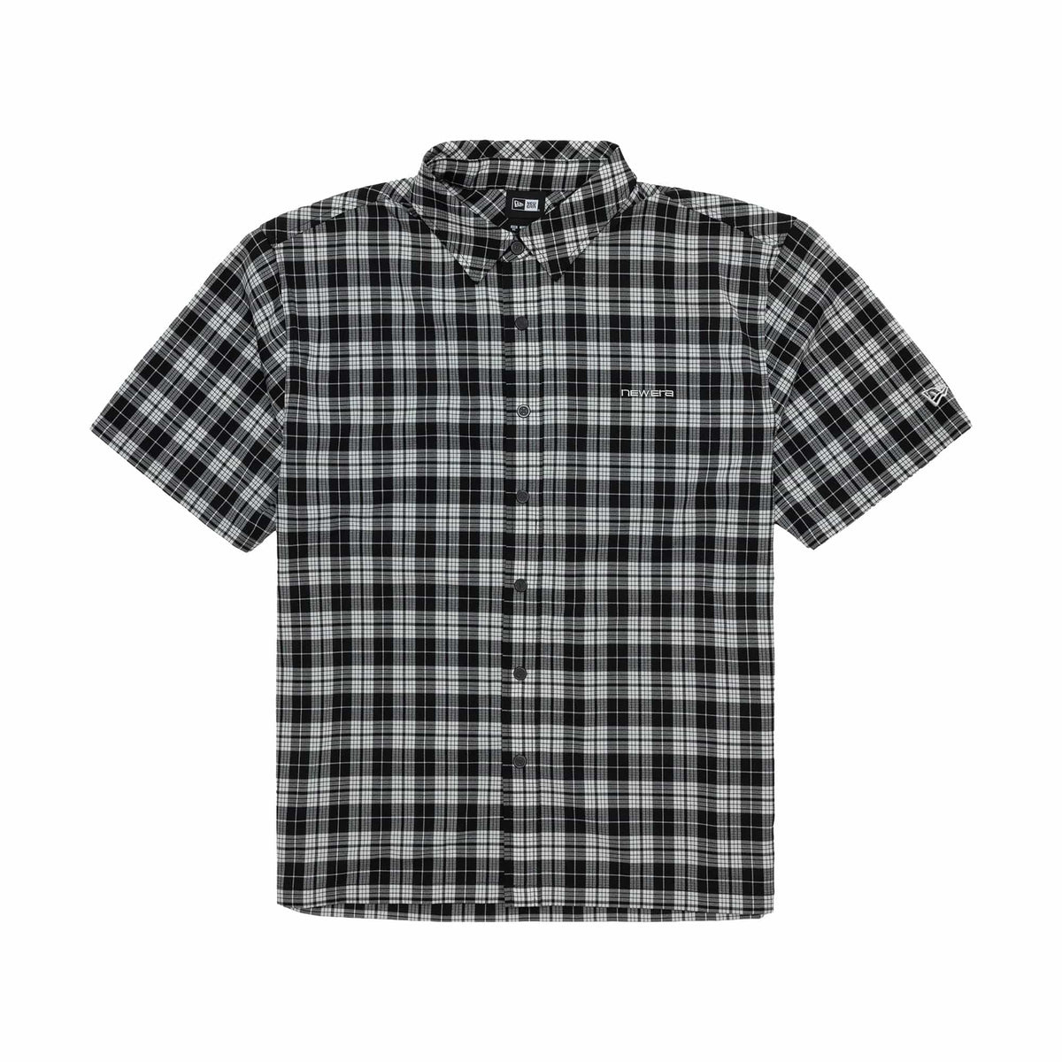New Era Check Black Short Sleeve Shirt-zelvios