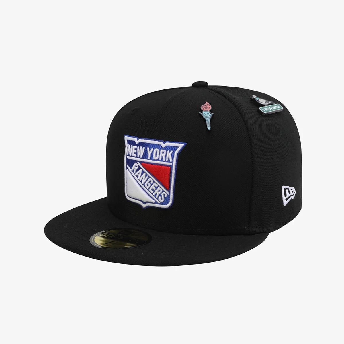 New York Rangers NHL 59FIFTY Day Black 59FIFTY Fitted Cap-zelvios