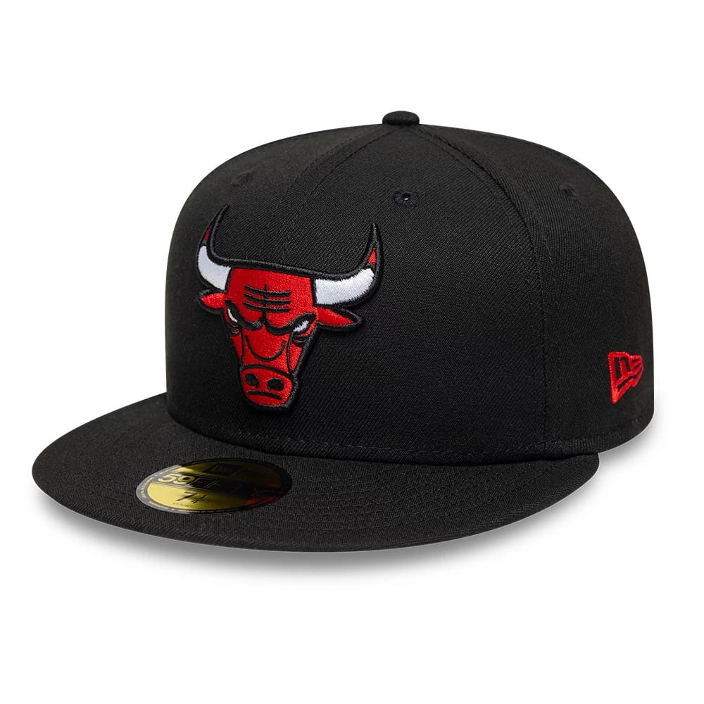 Chicago Bulls NBA Black 59FIFTY Fitted Cap-zelvios