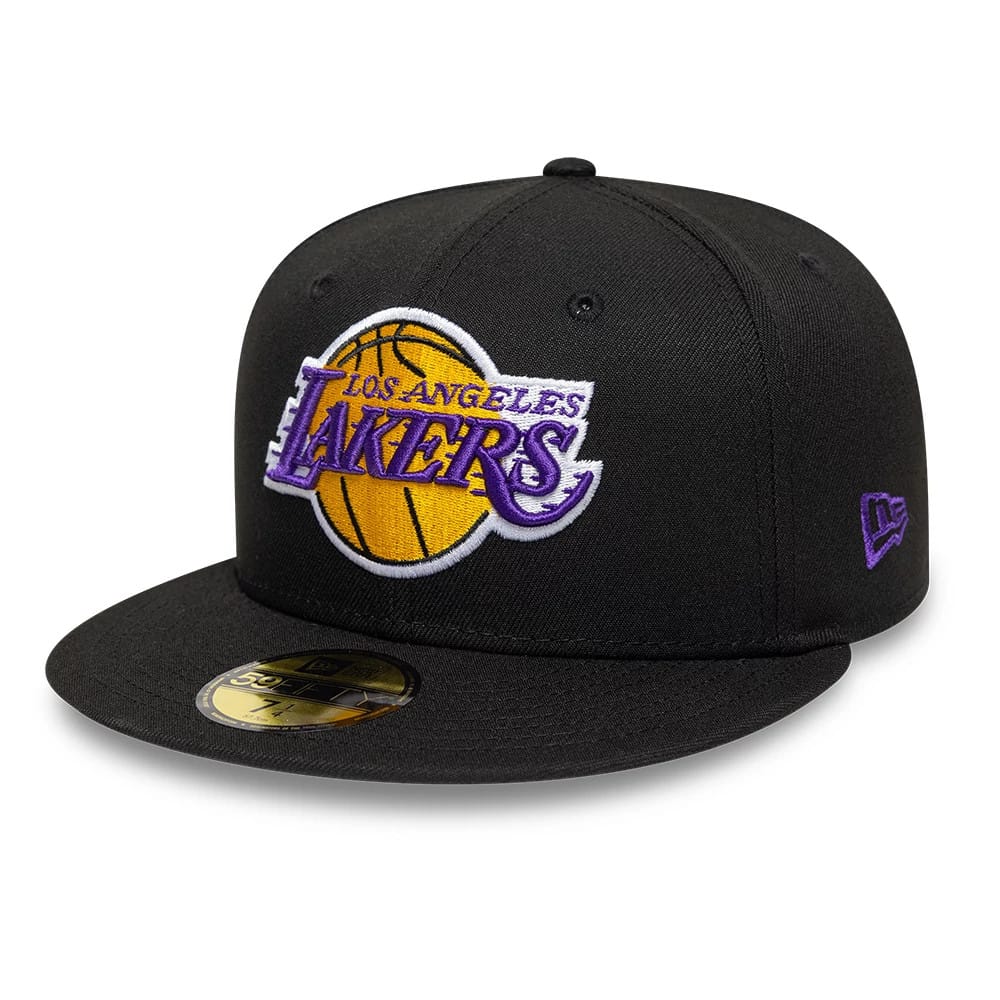 LA Lakers NBA Black 59FIFTY Fitted Cap-zelvios