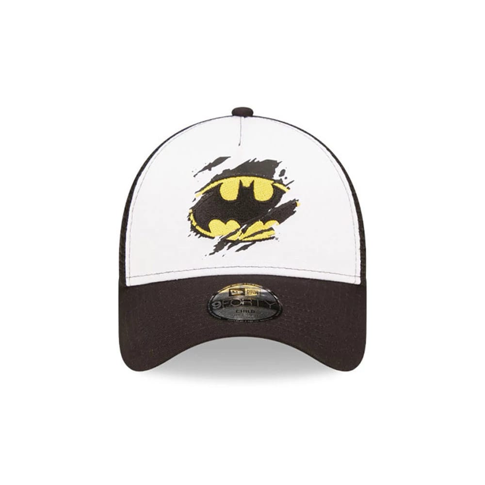 Child DC Batman White 9FORTY A-Frame Trucker Adjustable Cap-kentox