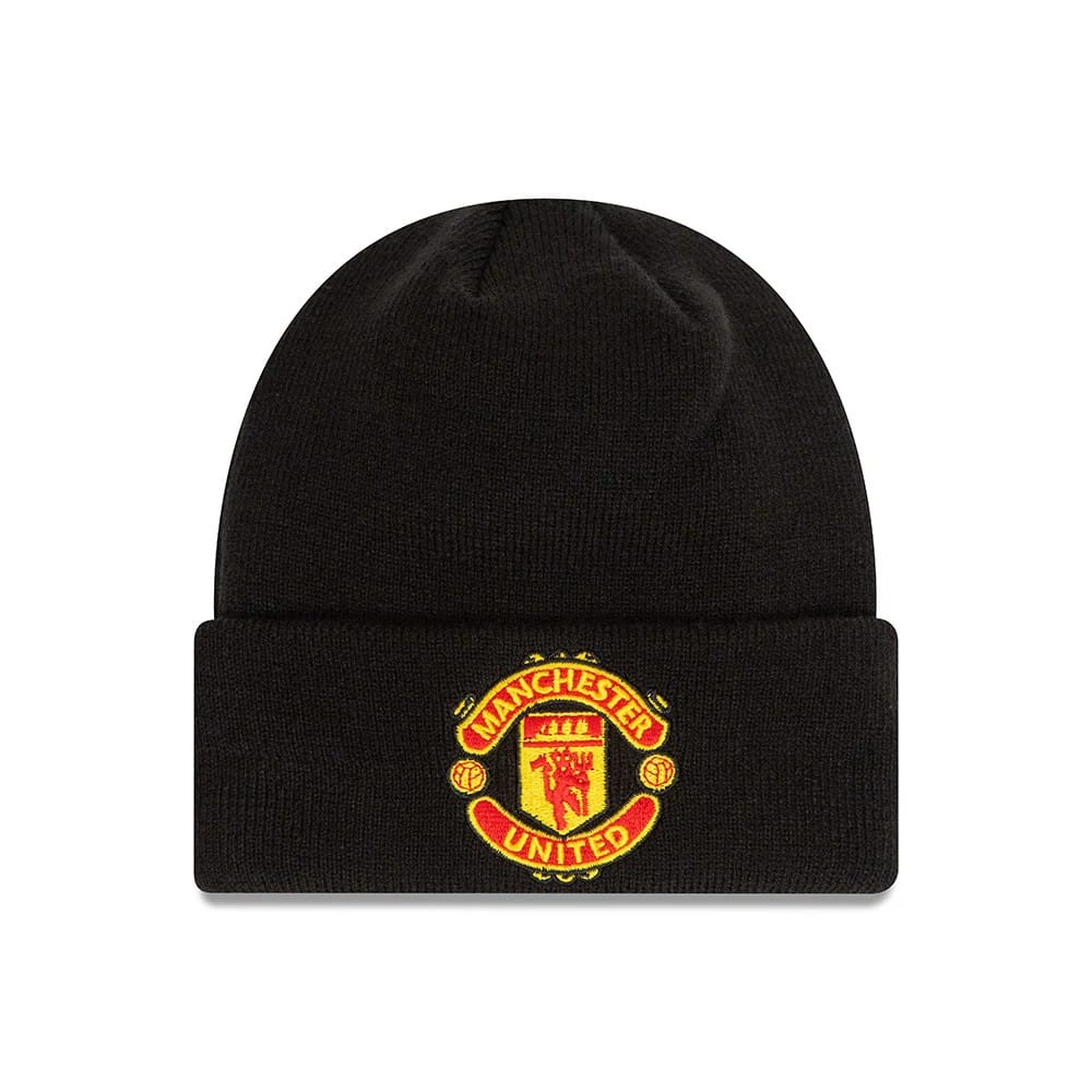 Manchester United FC Youth Black Cuff Knit Beanie Hat-zelvios