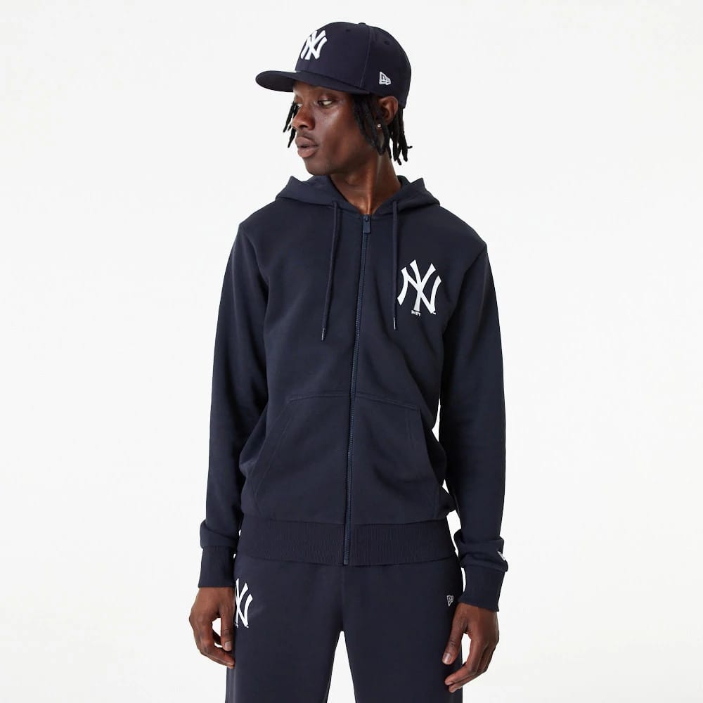 New York Yankees MLB Essential Navy Full Zip Hoodie-zelvios