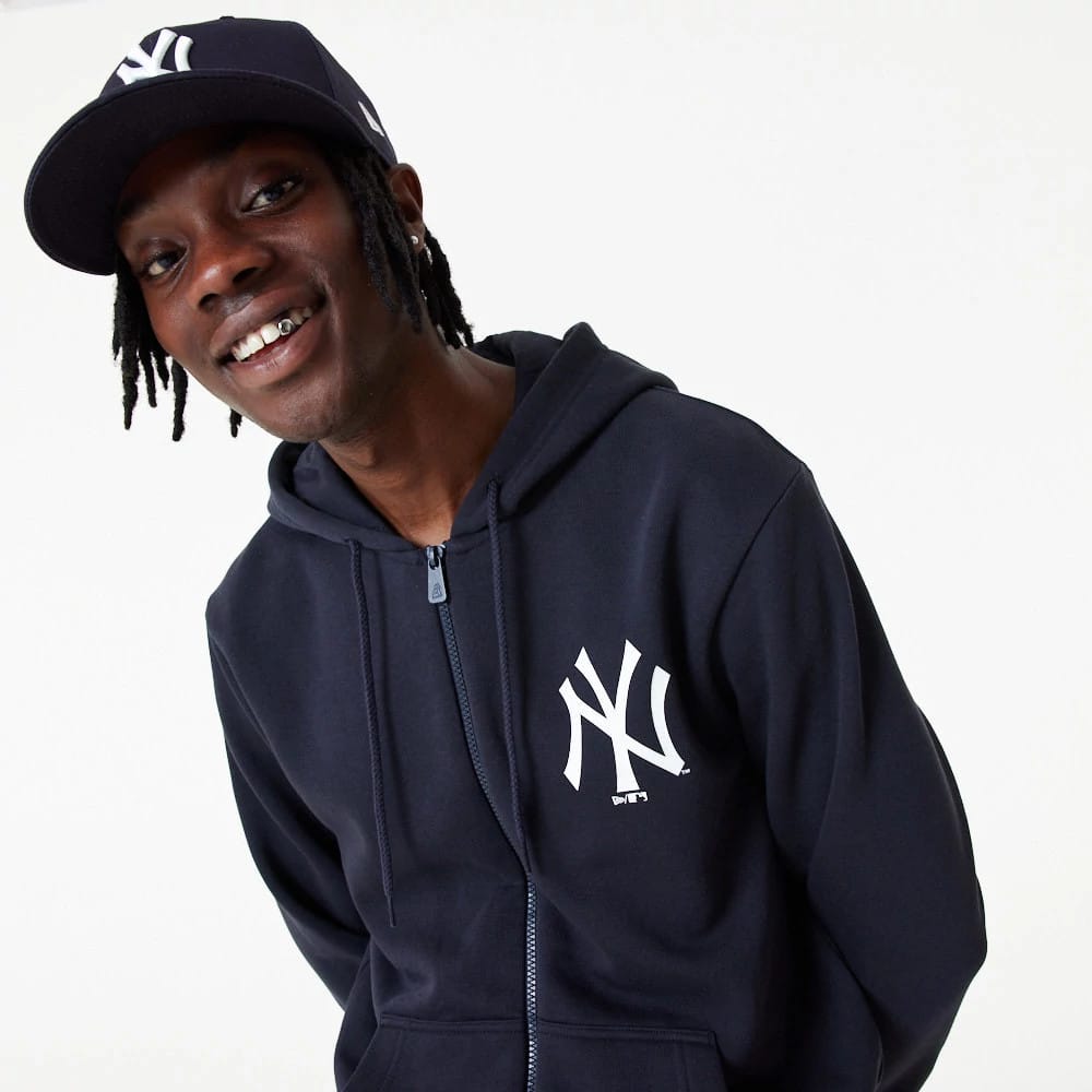 New York Yankees MLB Essential Navy Full Zip Hoodie-zelvios