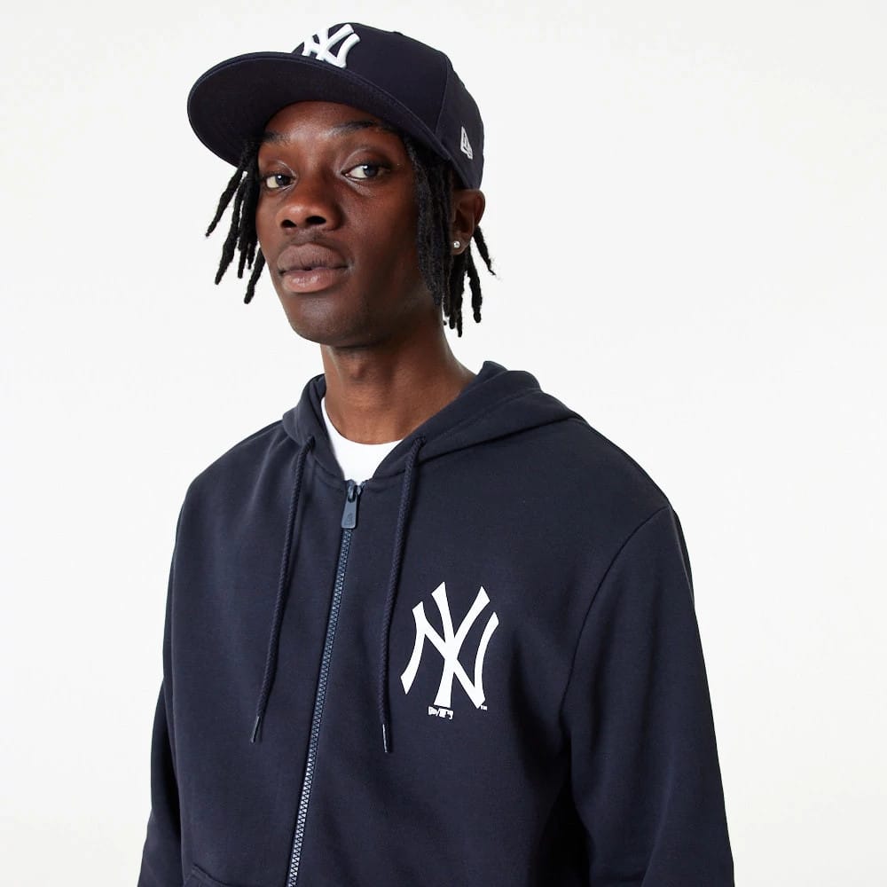 New York Yankees MLB Essential Navy Full Zip Hoodie-zelvios
