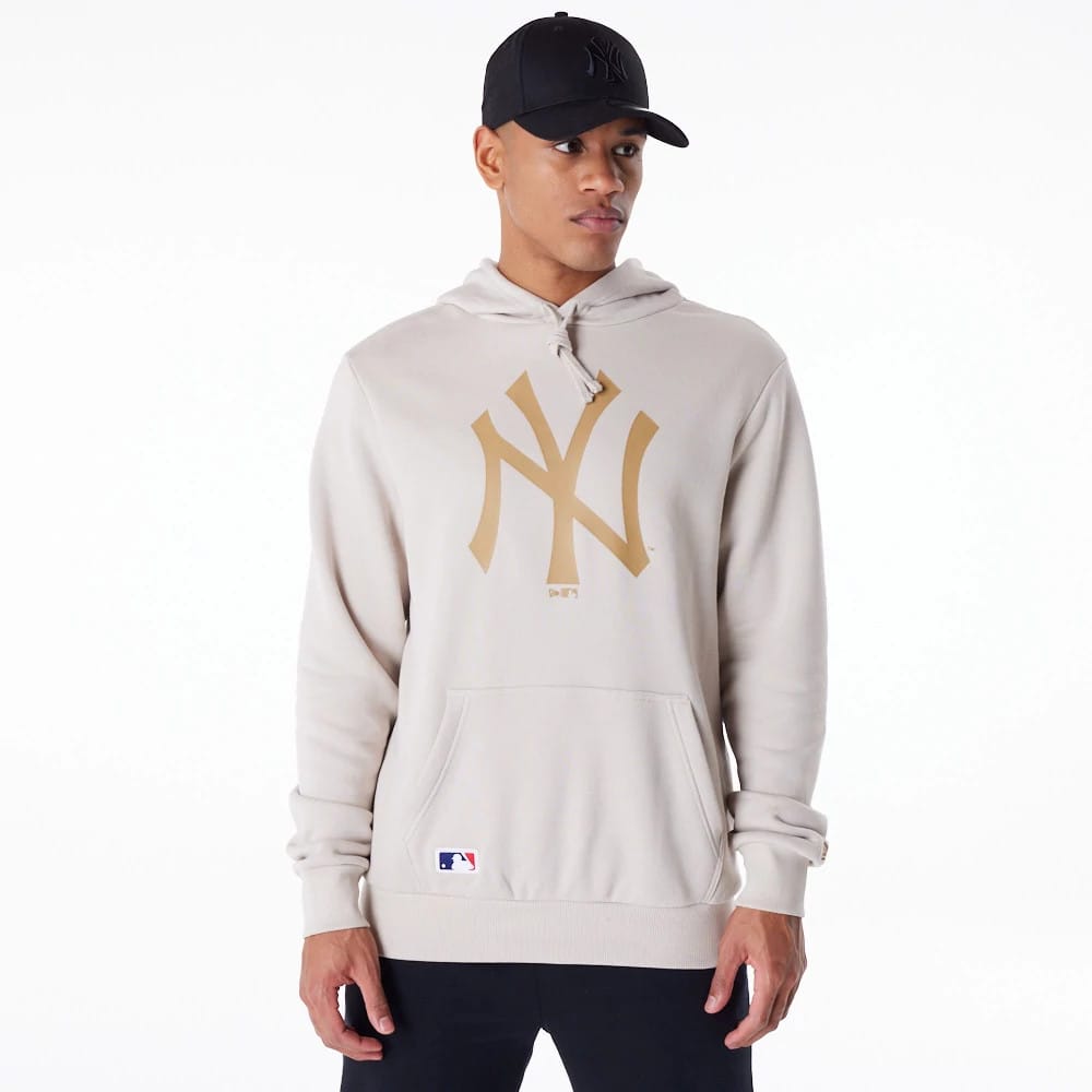 New York Yankees MLB Regular Light Beige Pullover Hoodie-zelvios