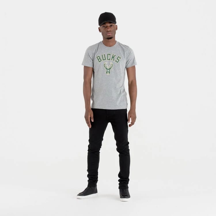 Milwaukee Bucks NBA Regular Grey T-Shirt-zelvios