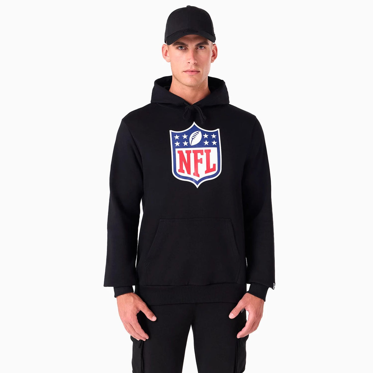 NFL Shield Logo NFL Black Pullover Hoodie-zelvios