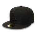 LA Dodgers MLB Black on Black 59FIFTY Fitted Cap-zelvios