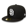 San Diego Padres MLB Black and White 59FIFTY Fitted Cap-zelvios