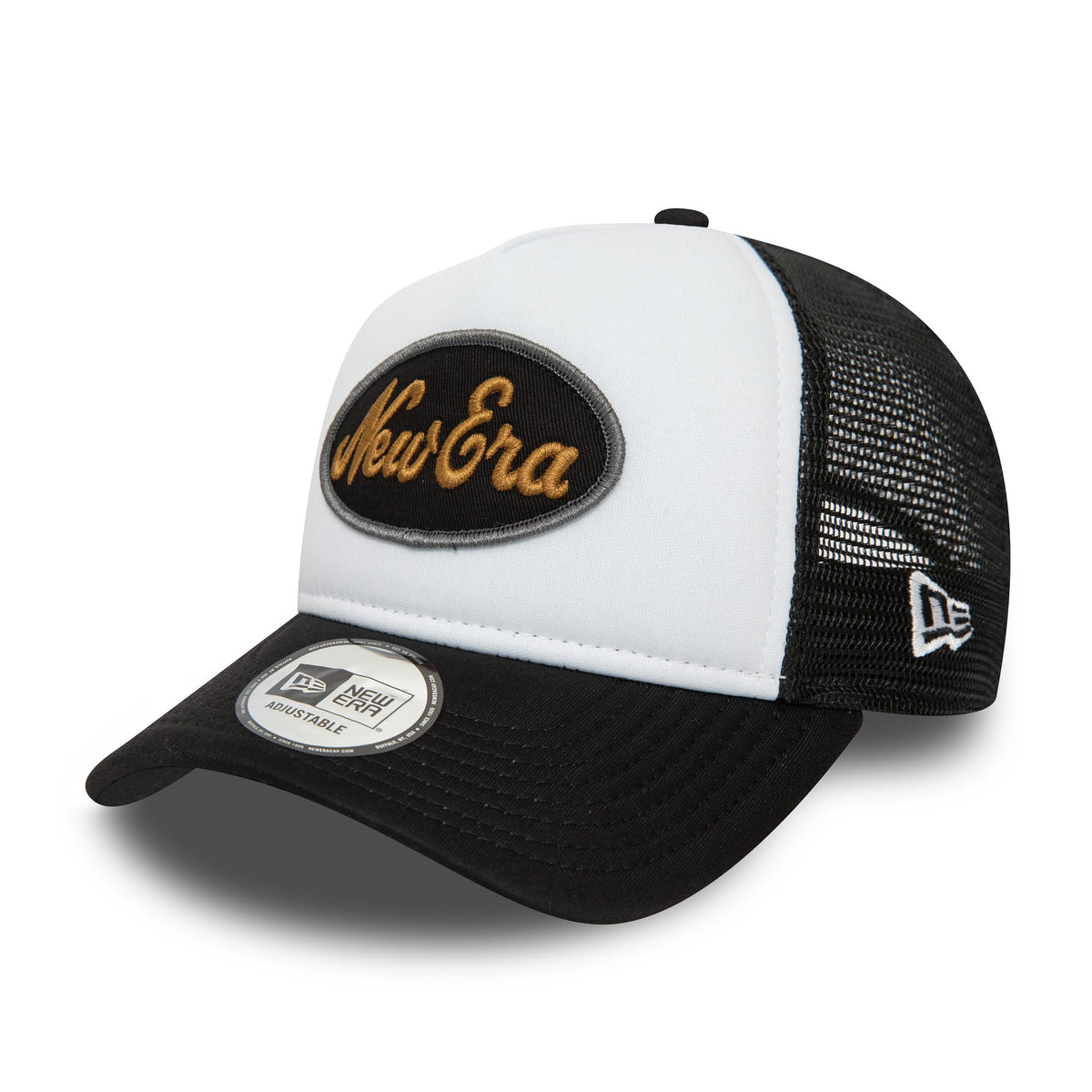 New Era Youth Black Oval Trucker Cap-zelvios