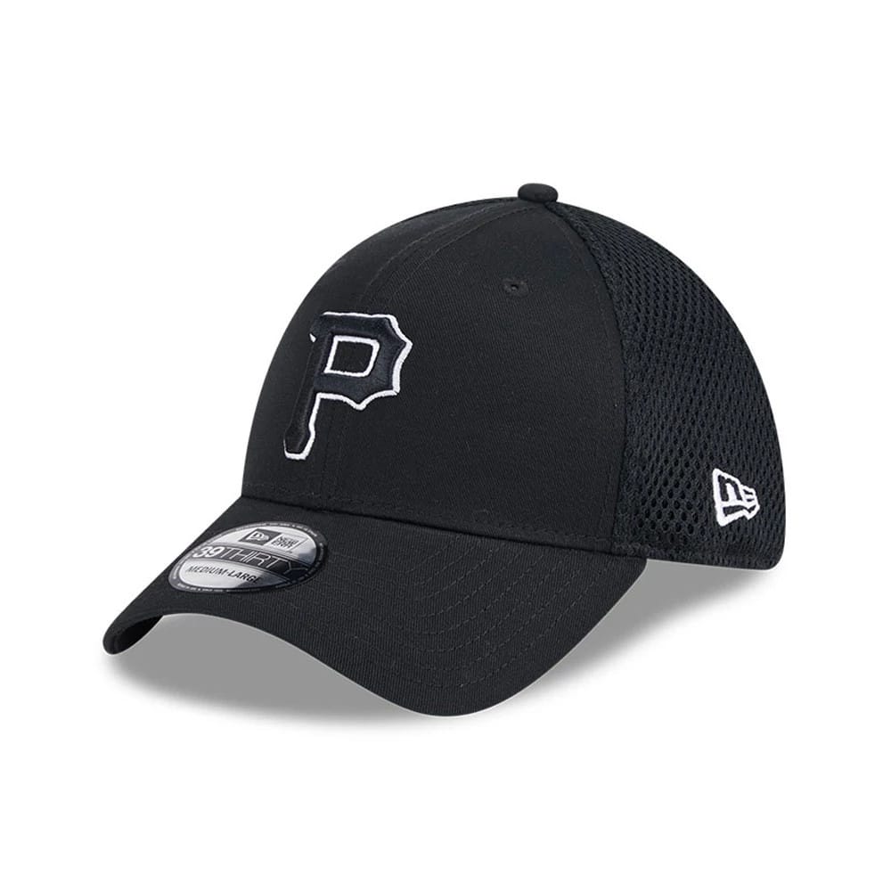 Pittsburgh Pirates MLB Evergreen Neo Black 39THIRTY Stretch Fit Cap-zelvios