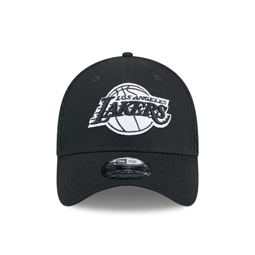 LA Lakers NBA Evergreen Neo Black 39THIRTY Stretch Fit Cap-zelvios