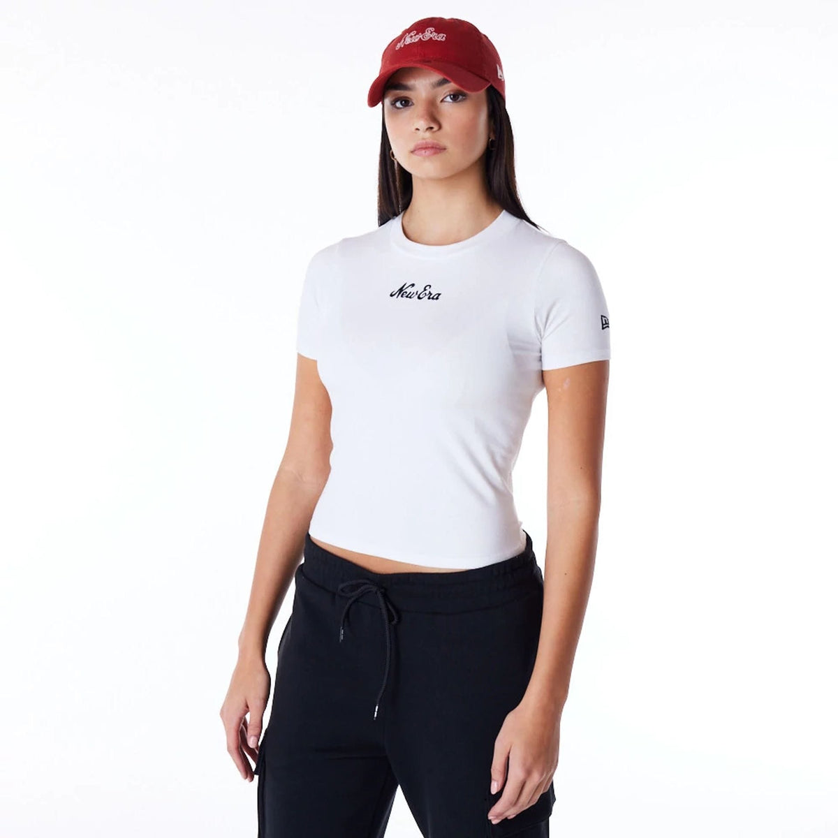 New Era Womens White Slim T-Shirt-zelvios