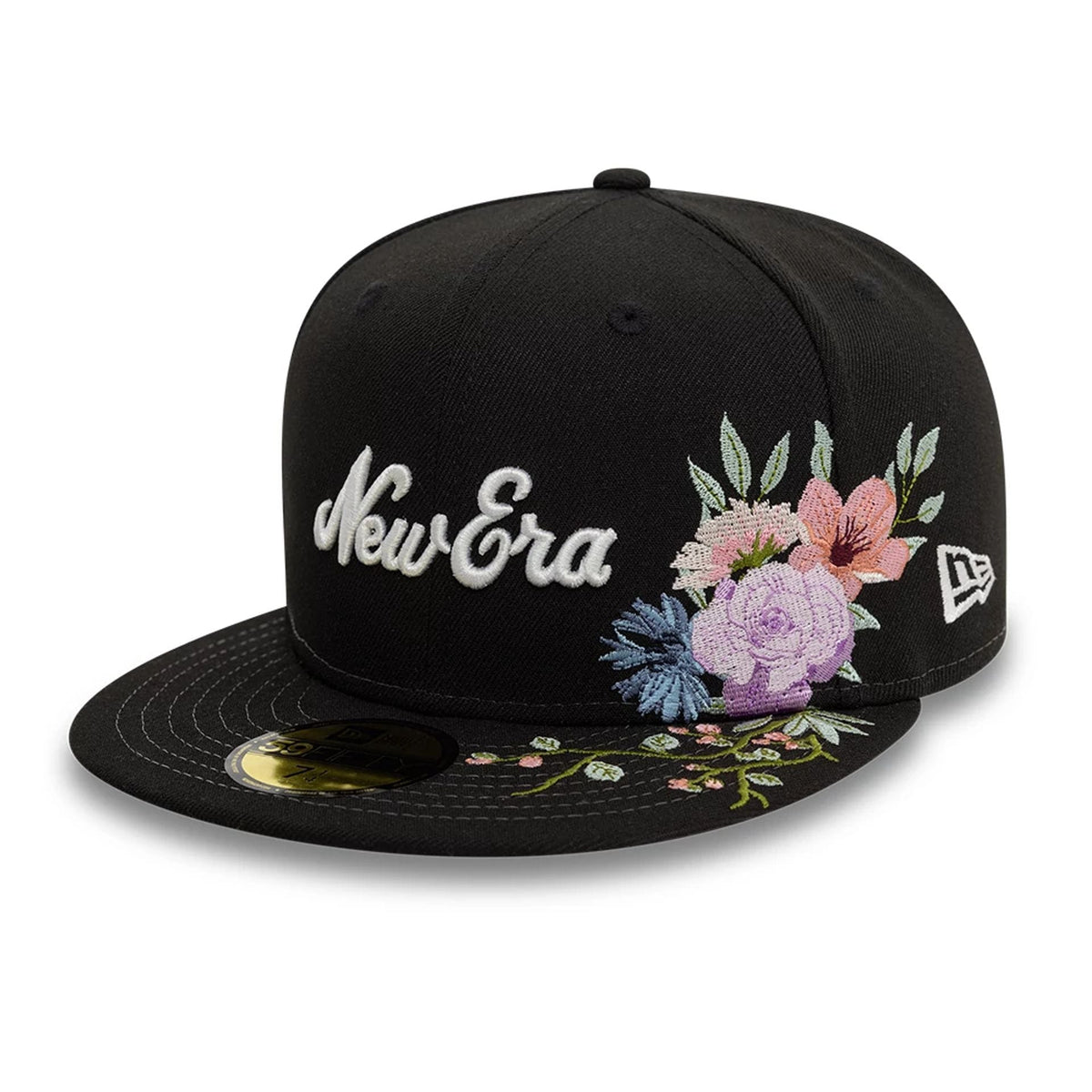 New Era Floral Emblem Black 59FIFTY Fitted Cap-zelvios