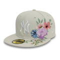 New York Yankees MLB Floral Light Beige 59FIFTY Fitted Cap-zelvios