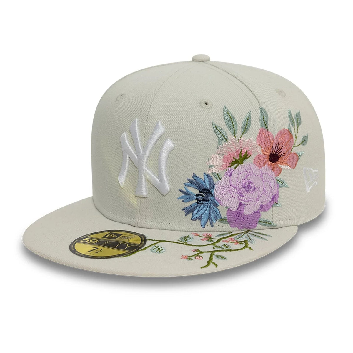New York Yankees MLB Floral Light Beige 59FIFTY Fitted Cap-zelvios