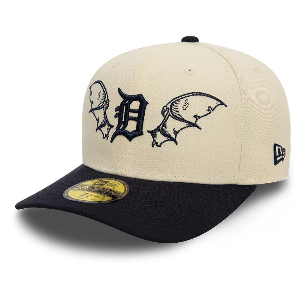 Detroit Tigers MLB Team Wings Light Beige 59FIFTY Fitted Cap-kentox