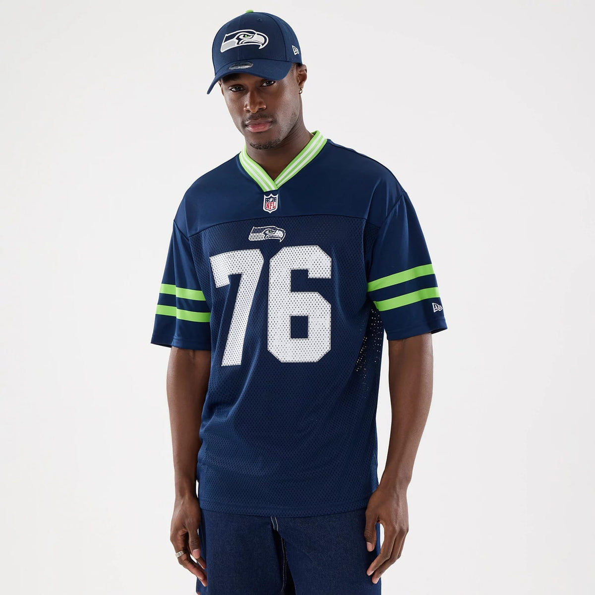 Seattle Seahawks NFL Mesh Dark Blue Mesh Jersey-zelvios