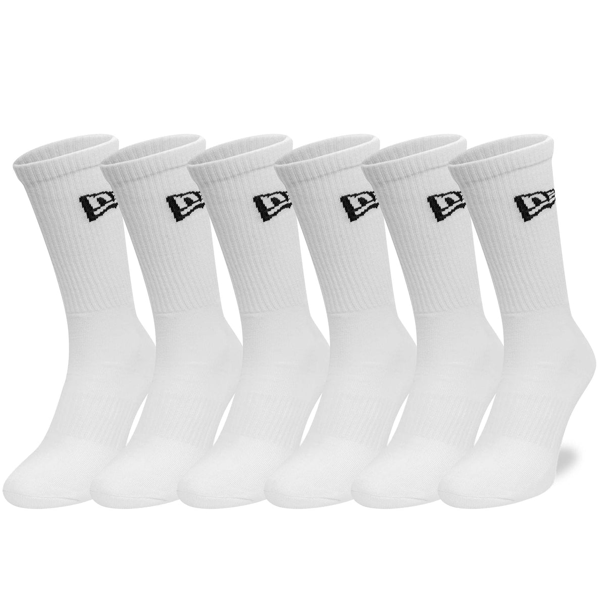 New Era Flag 6-Pack White Crew Socks-zelvios