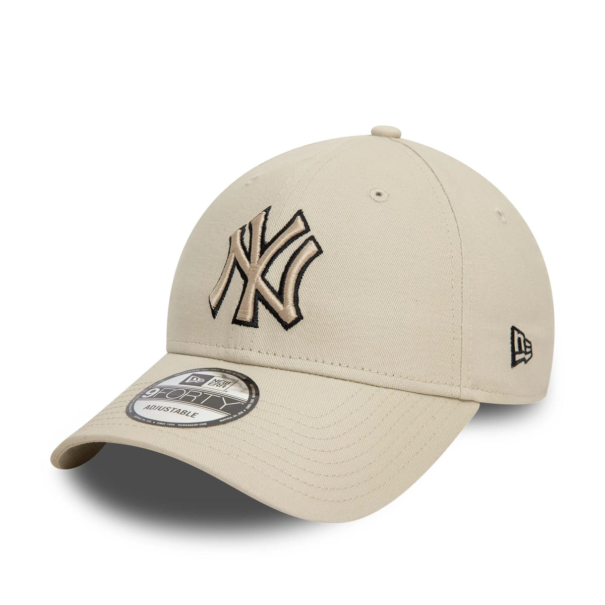 New York Yankees Team Outline Cream 9FORTY Adjustable Cap-zelvios