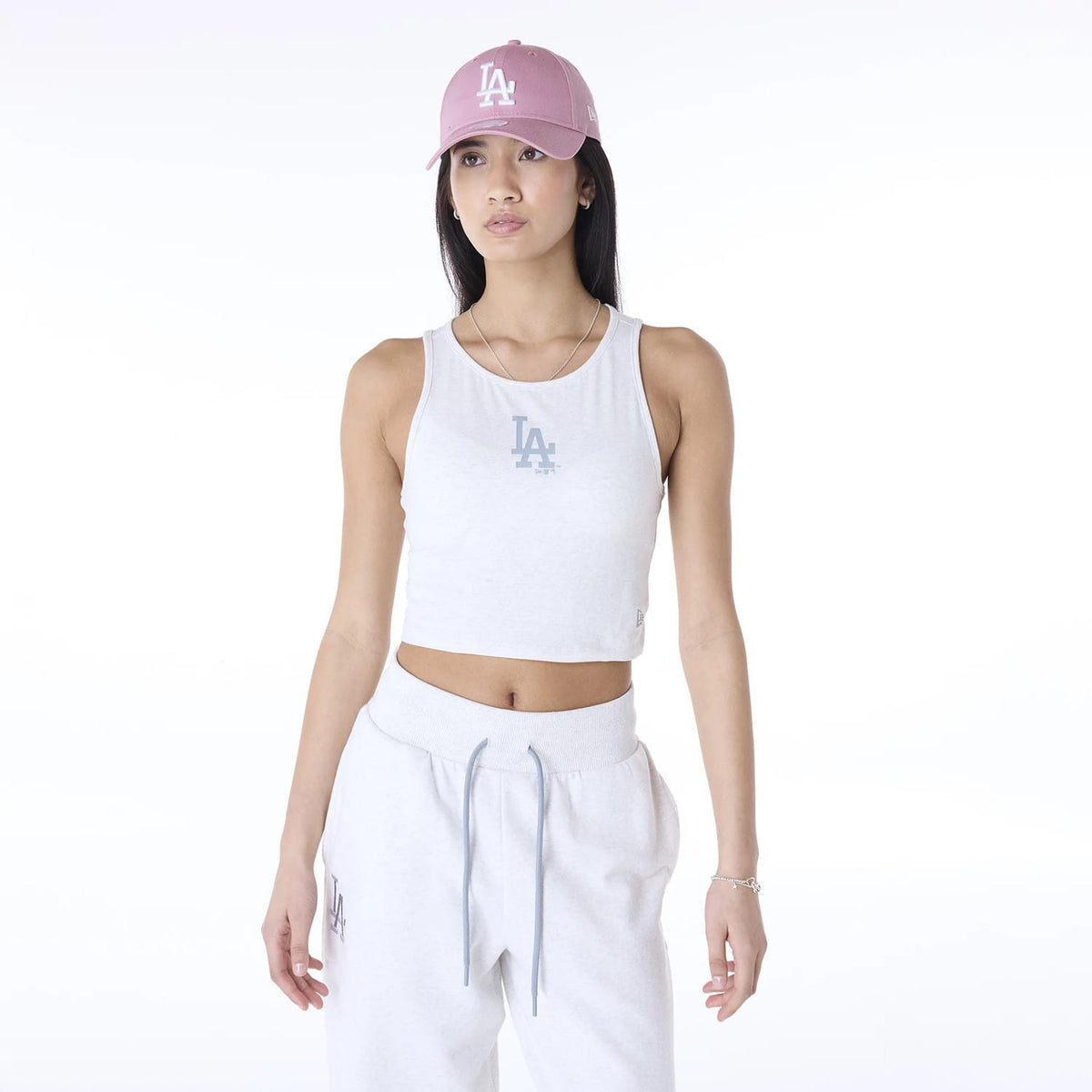 LA Dodgers Womens MLB League Essential Pastel Grey Vest-zelvios