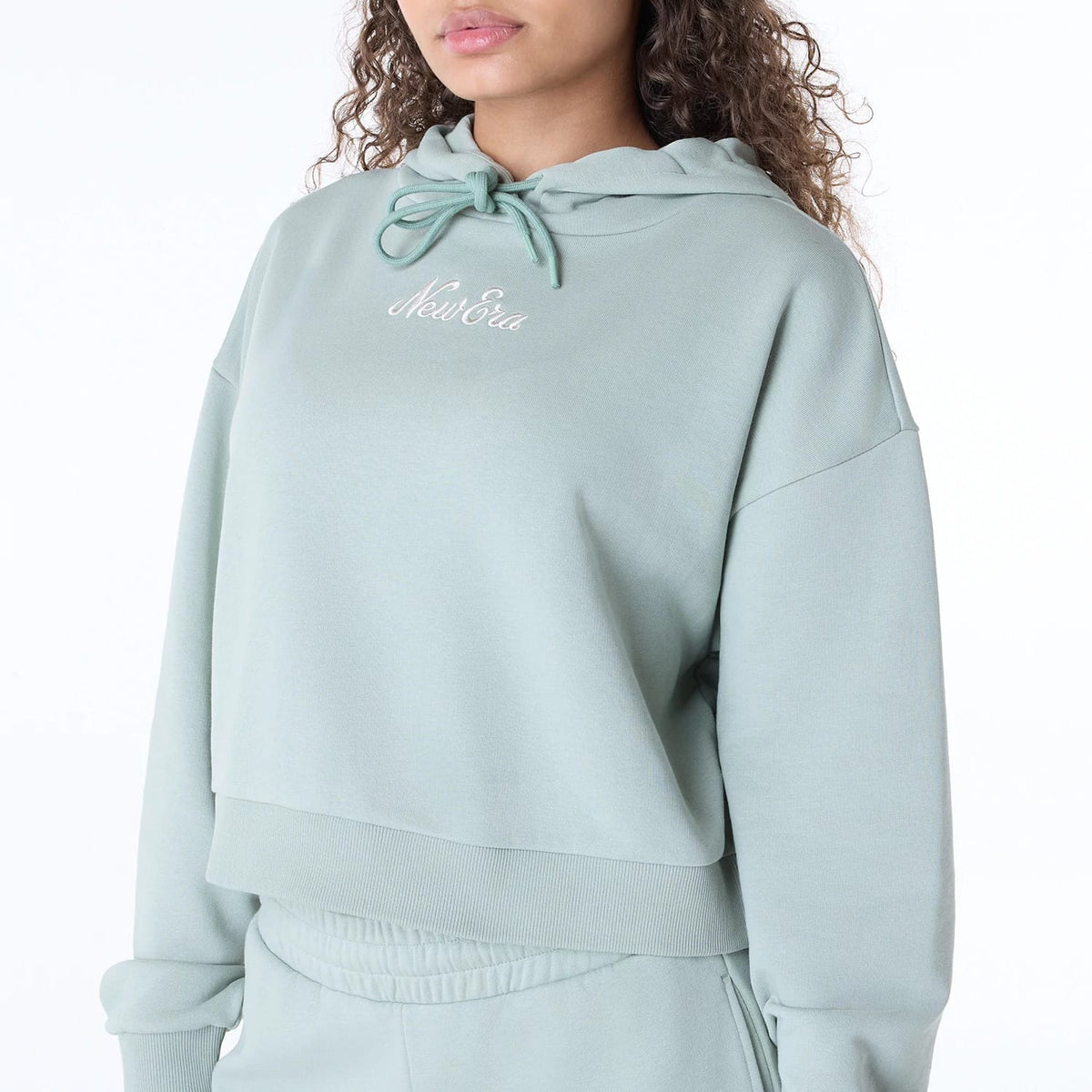 Womens New Era Script Pastel Green Pullover Hoodie-zelvios