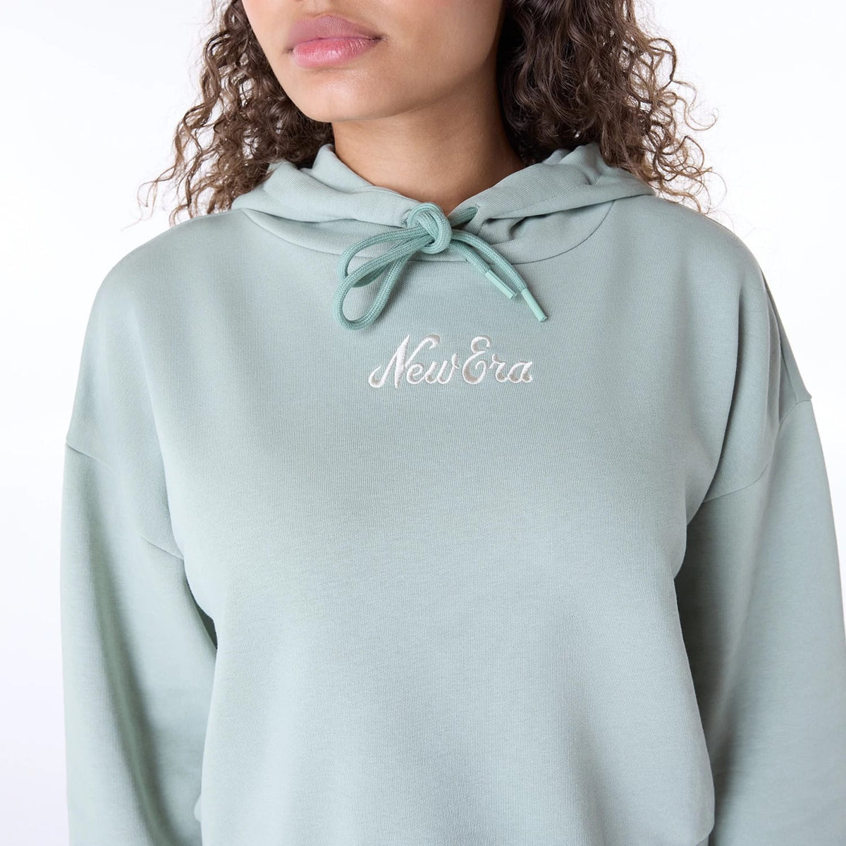 Womens New Era Script Pastel Green Pullover Hoodie-zelvios