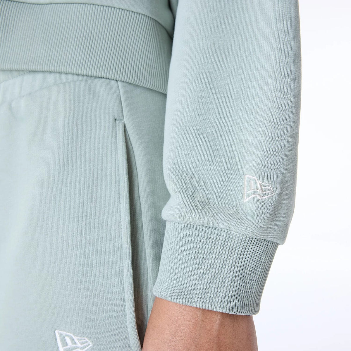 Womens New Era Script Pastel Green Pullover Hoodie-zelvios