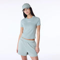 Womens New Era Slim Pastel Blue T-Shirt-zelvios