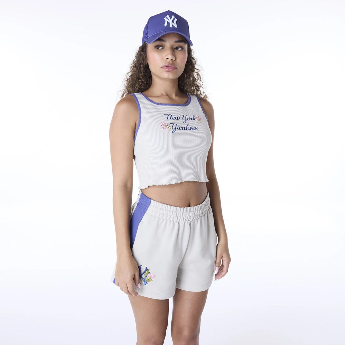 New York Yankees Womens MLB Floral Cream Vest-zelvios
