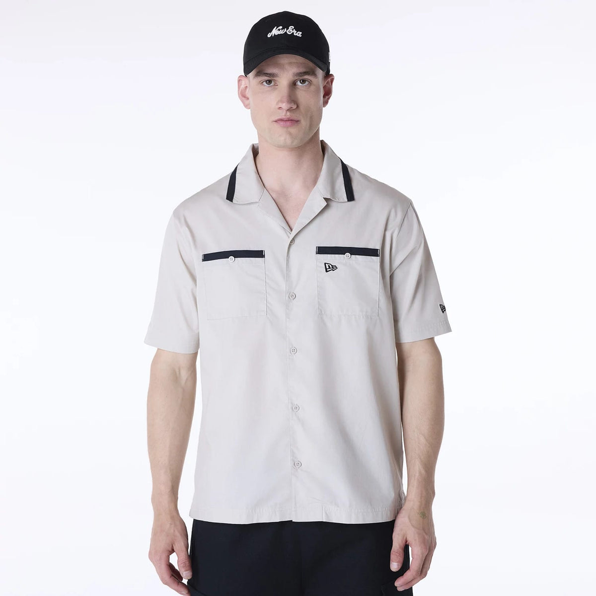 New Era Revere Cream Short Sleeve Shirt-zelvios