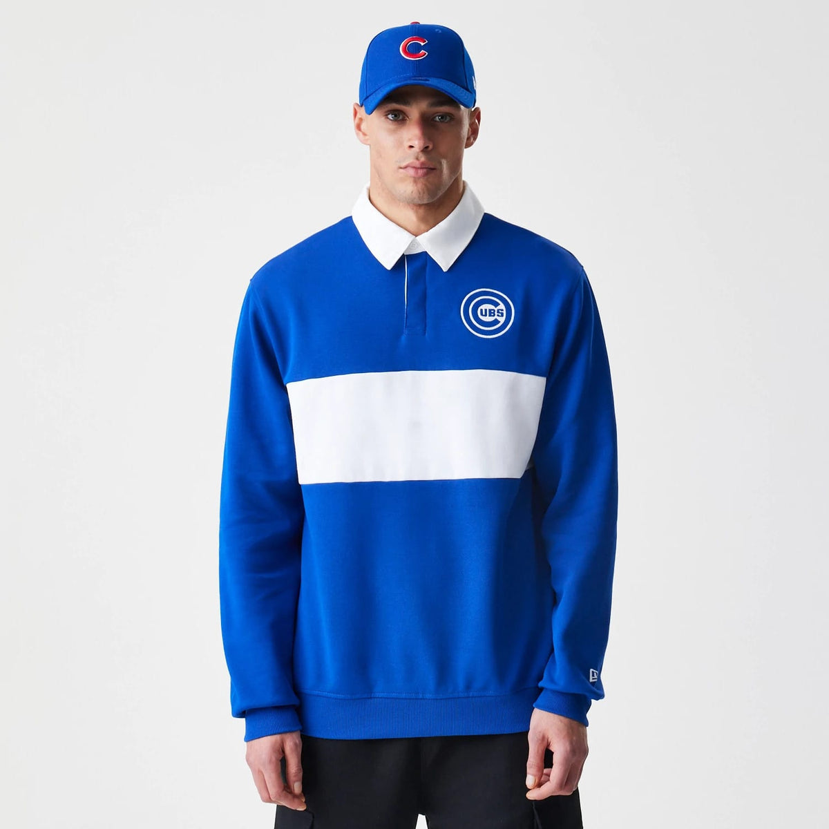 Chicago Cubs Throwback Prep Blue Long Sleeve Rugby Shirt-zelvios