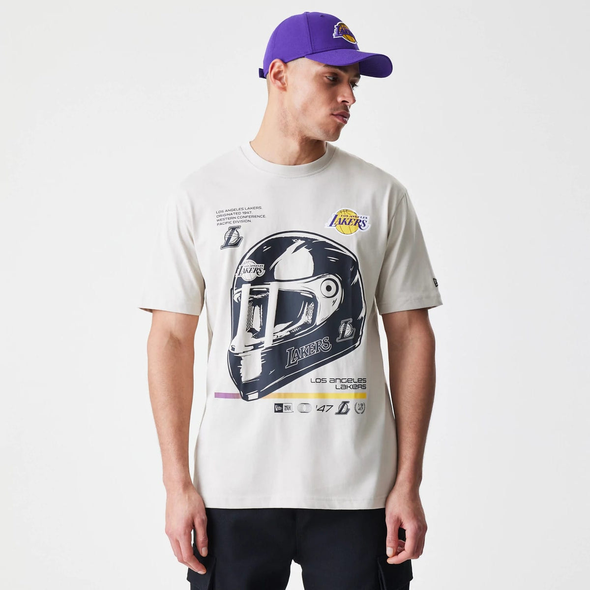 LA Lakers Modern Driver Light Beige T-Shirt-zelvios