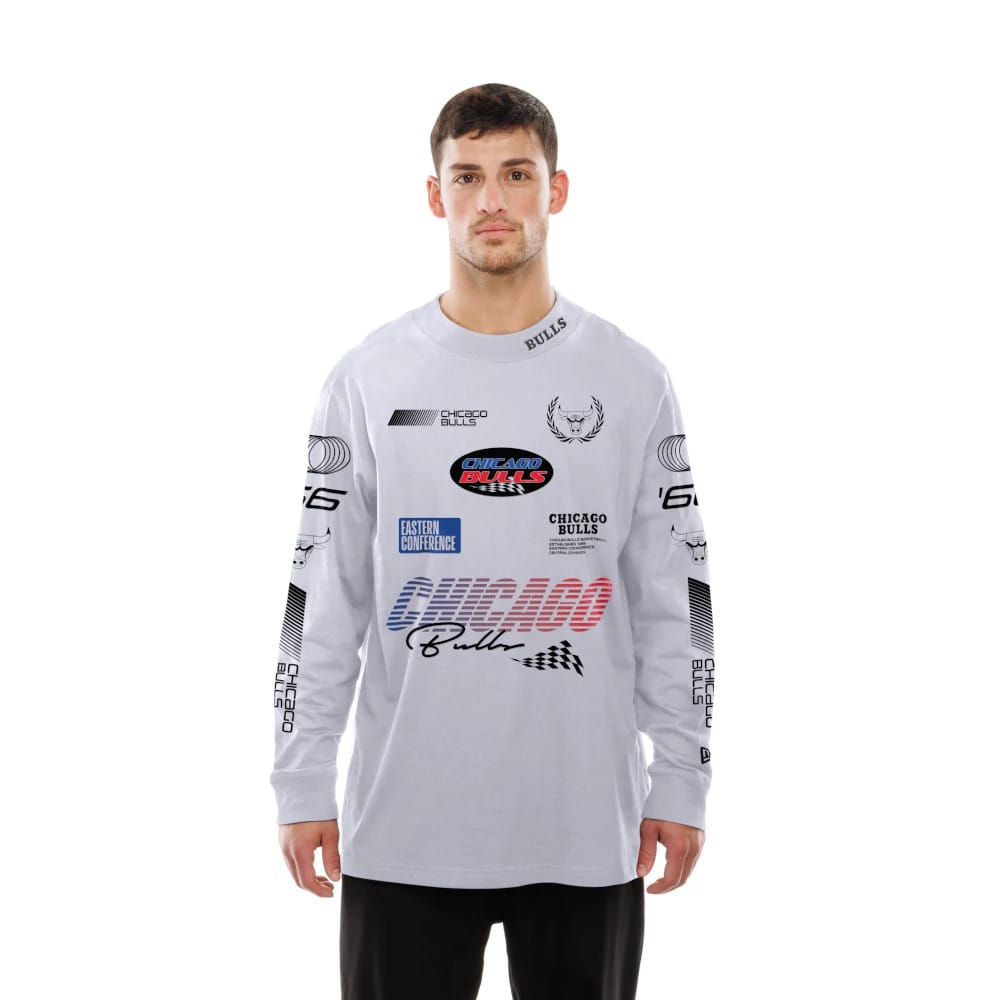 Chicago Bulls Modern Driver White Long Sleeve T-Shirt-zelvios