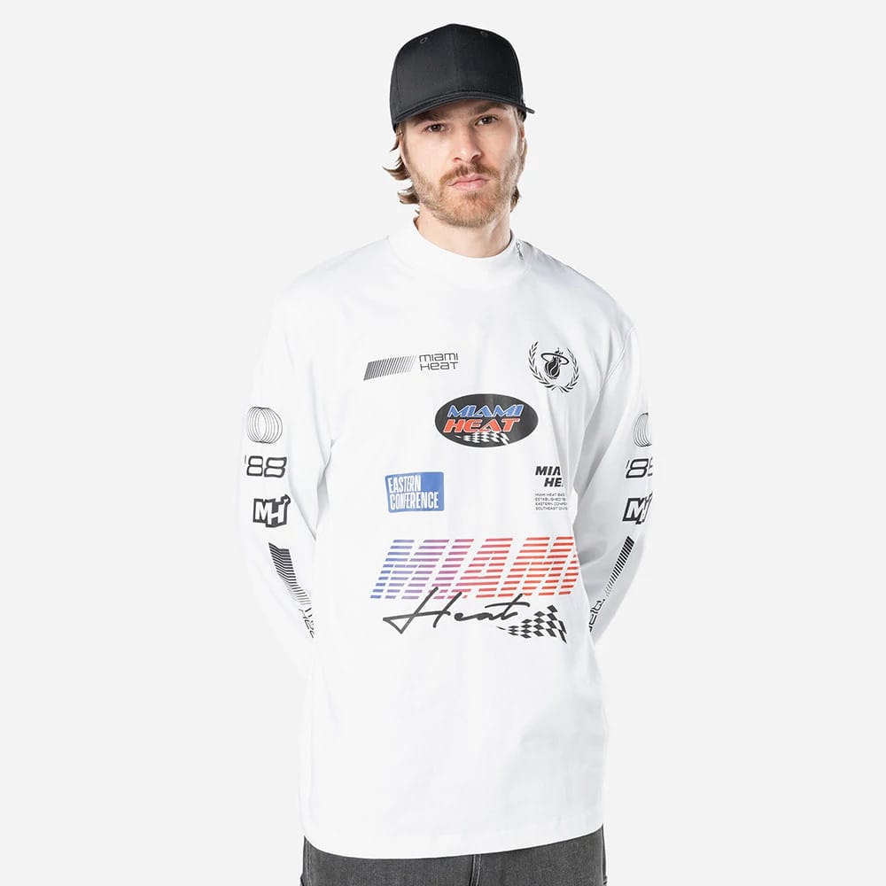 Miami Heat Modern Driver White Long Sleeve T-Shirt-zelvios