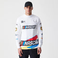Nascar Generic Logo Modern Driver White Long Sleeve T-Shirt-zelvios