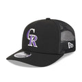 Colorado Rockies MLB Evergreen Black 9SEVENTY Stretch Snap Adjustable Cap-kentox