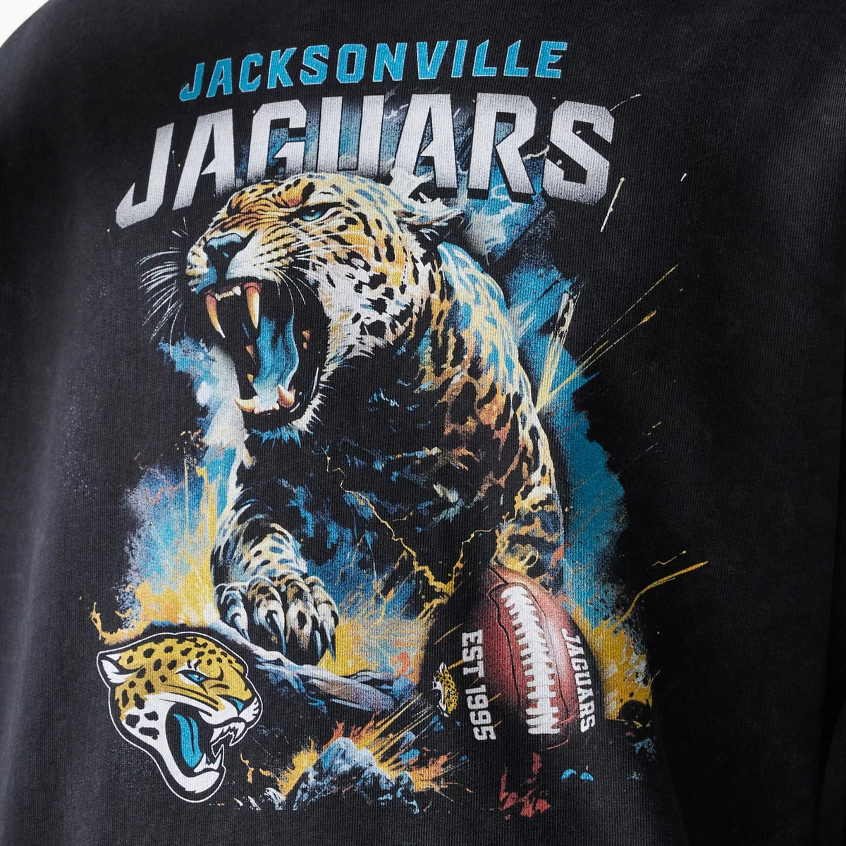 Jacksonville Jaguars NFL Games Premium Apparel Black Oversized Pullover Hoodie-zelvios