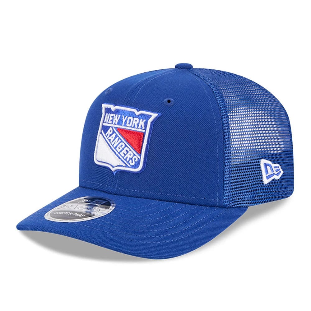 New York Rangers NHL Evergreen Blue 9SEVENTY Stretch Snap Adjustable Cap-zelvios