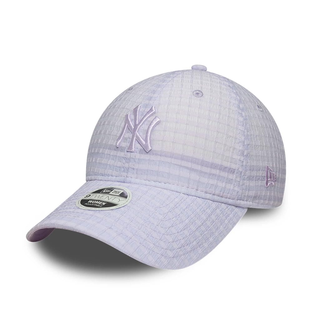 New York Yankees Womens MLB Seersucker Pastel Purple 9TWENTY Adjustable Cap-zelvios