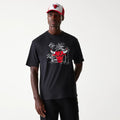 Chicago Bulls NBA Palm Tree Black Oversized T-Shirt-zelvios