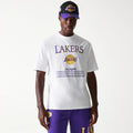 LA Lakers NBA Team Graphic White Oversized T-Shirt-zelvios