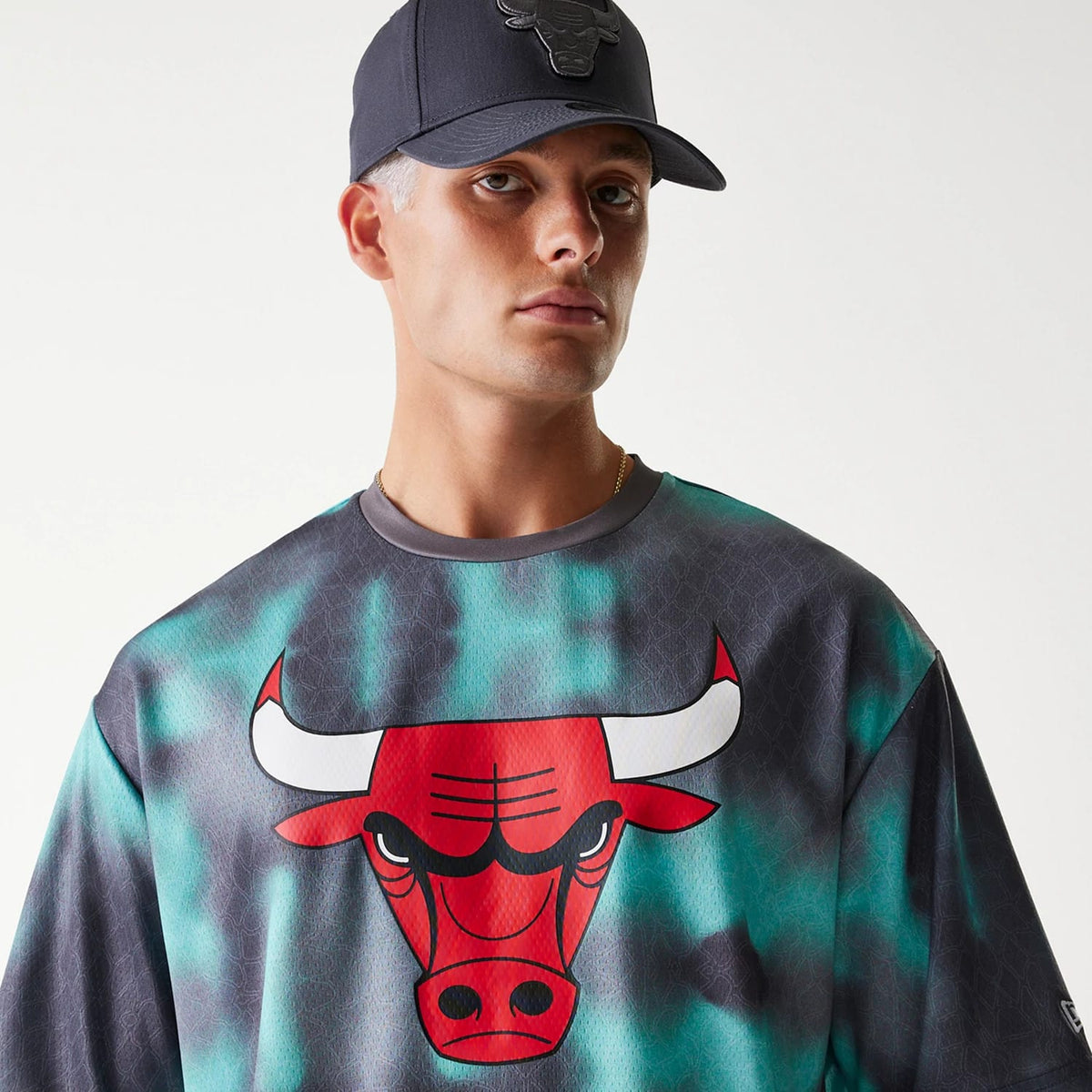 Chicago Bulls NBA All Over Print Green Oversized T-Shirt-zelvios