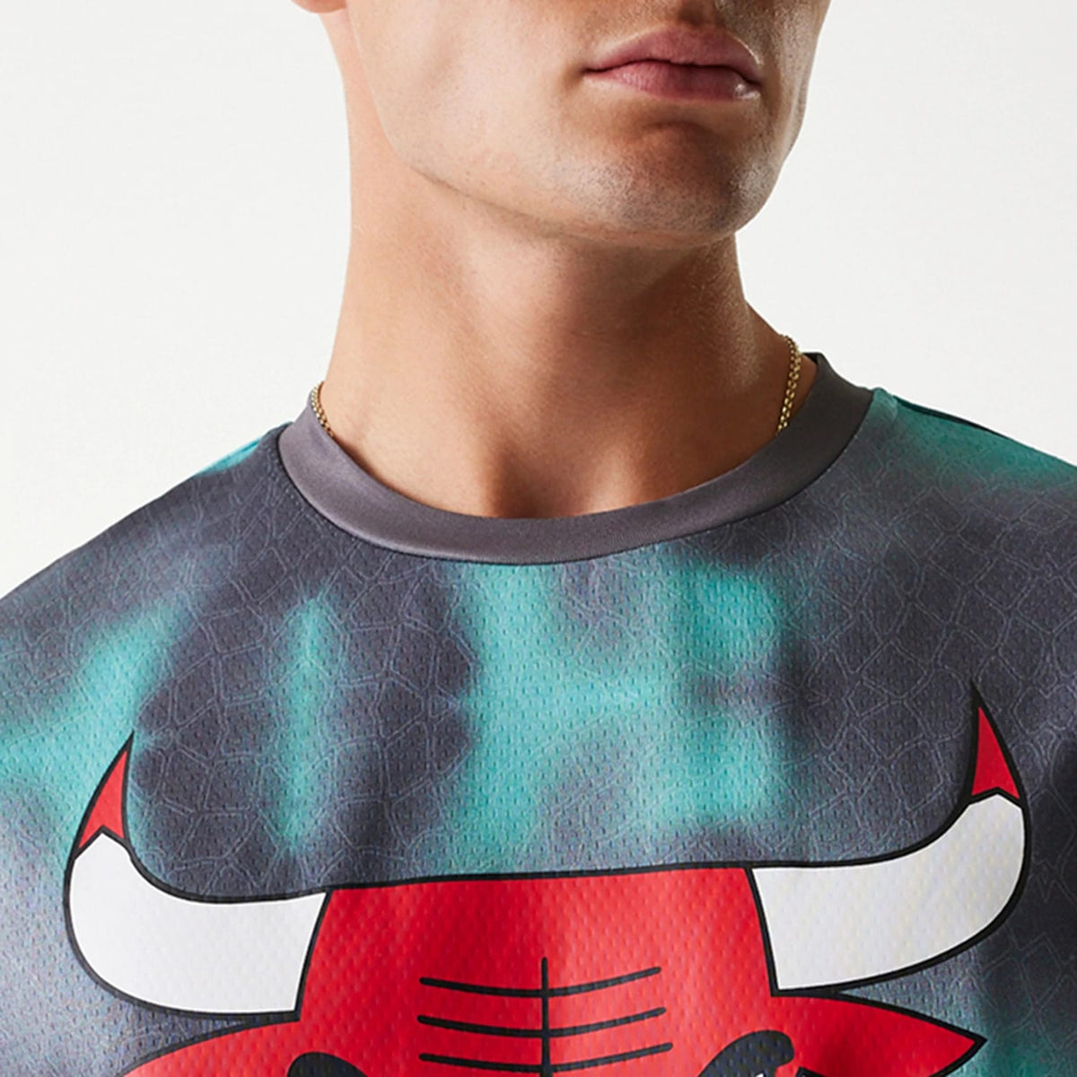 Chicago Bulls NBA All Over Print Green Oversized T-Shirt-zelvios